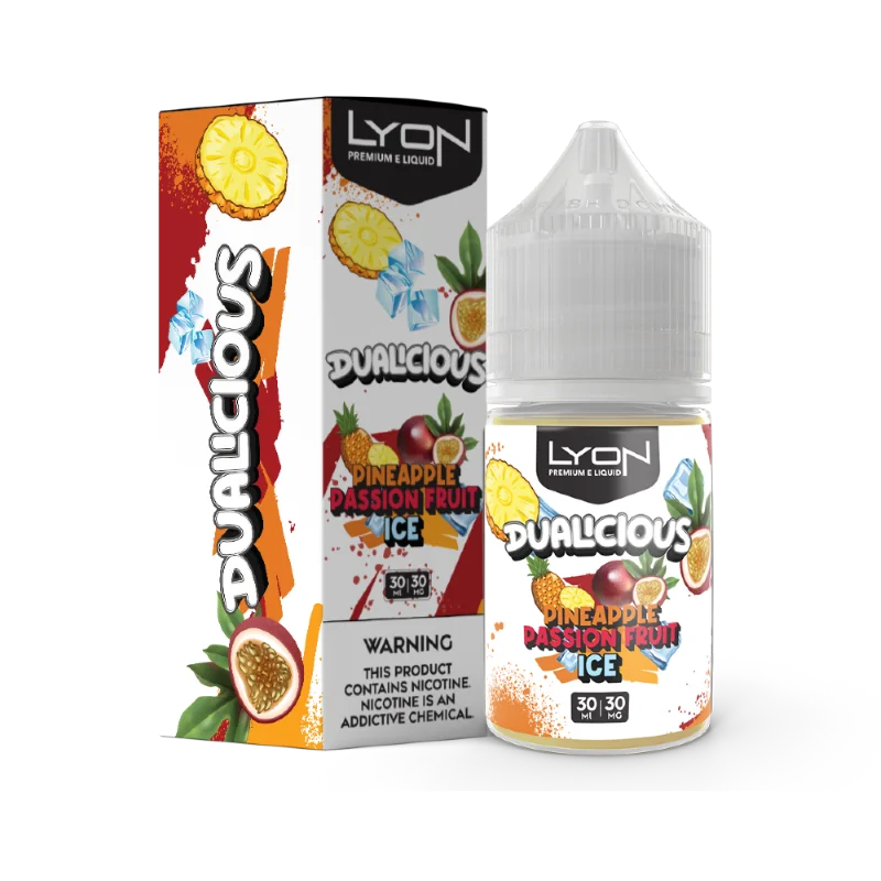 Buy Lyon DUALICIOUS Pineapple Passionfruit Ice 30ml | Pod re-fill Vape And Beyond Buy Lyon DUALICIOUS Pineapple Passionfruit Ice 30ml | Pod re-fill Vape And Beyond