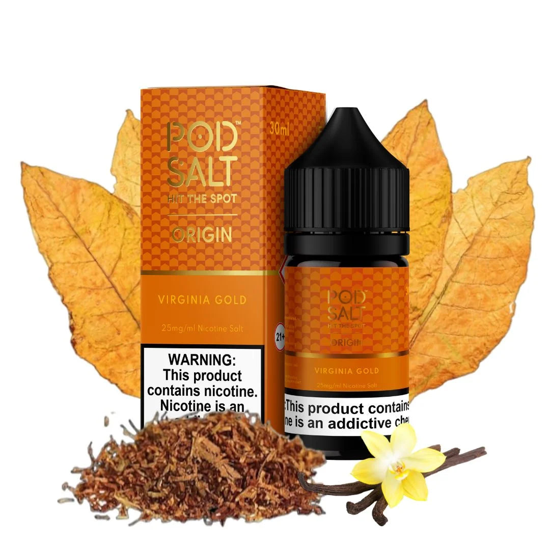 Pod Salt Virginia Gold 10ml Freebase | 30ml Salt Nic | Pod Salt Core Vape And Beyond Pod Salt Virginia Gold 10ml Freebase | 30ml Salt Nic | Pod Salt Core Vape And Beyond