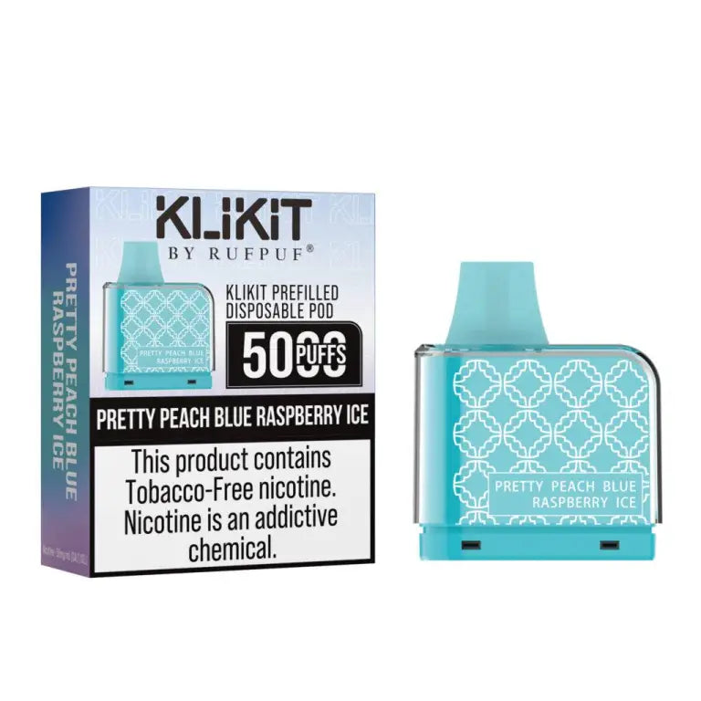 Klikit Pretty Peach Blue Raspberry Pre-filled Pod - 5000 Puffs