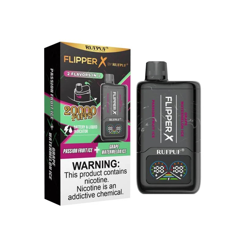 Flipper X PASSION FRUIT ICE + GRAPE WATERMELON ICE.