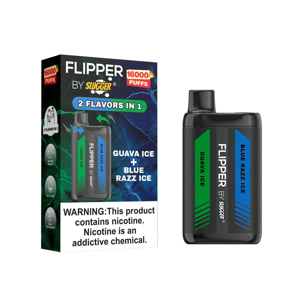 Flipper 16000 Puffs Disposable by Slugger Guava Ice + Blue Razz Ice 