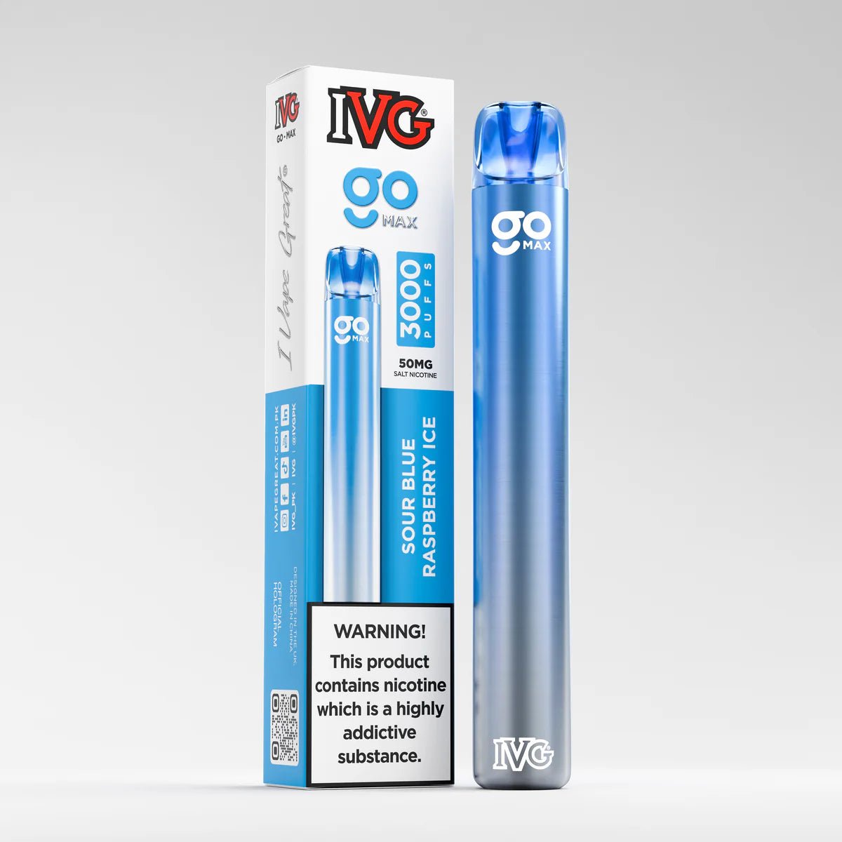IVG GO Max Sour Blue Raspberry Ice 3000 Puffs