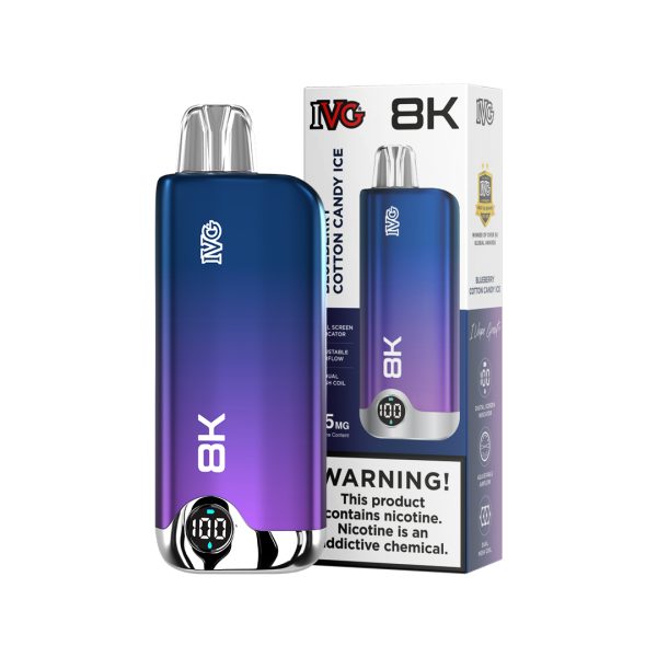 IVG 8000 Puffs Blueberry and cotton candy ice 