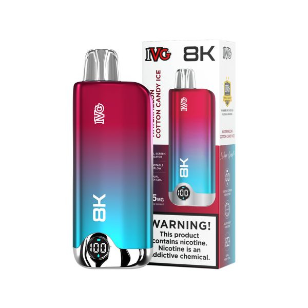 IVG 8000 Puffs Watermelon Cotton Candy Ice 