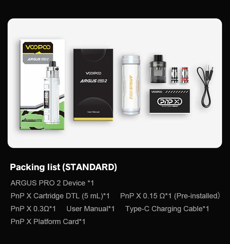 voopoo argus pro 2 packing list 